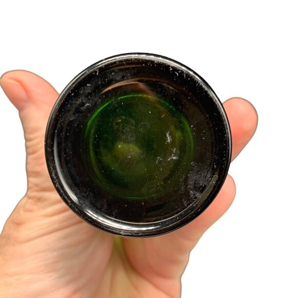 Vintage Set Mid Century Danish Modern Green Encased Shot Art Glass Avocado Green - Picture 4 of 9